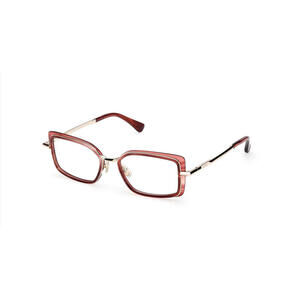 MaxMara MM5186 071 Bordeaux Striped Gold Optical Eyeglasses Women’s Designer
